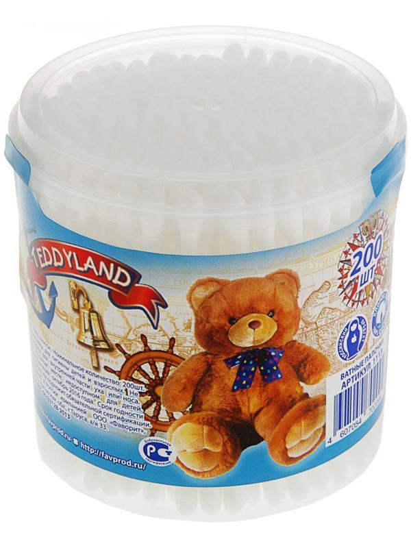 Ватные палочки Teddyland, 200 шт. в стакане