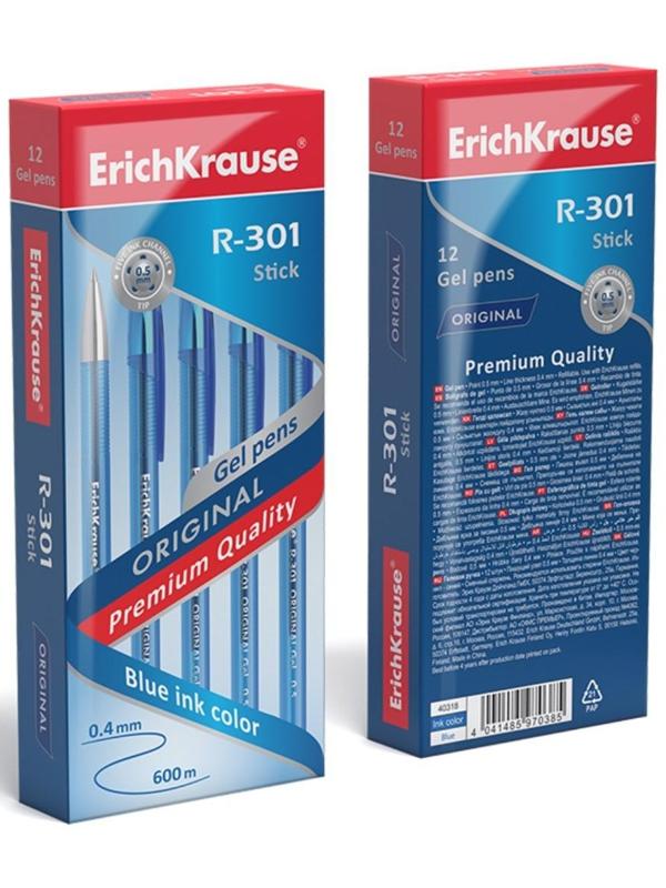 Ручка гелевая R-301 Original Gel, узел 0.5 мм, чернила синие, длина линии письма 600 метров