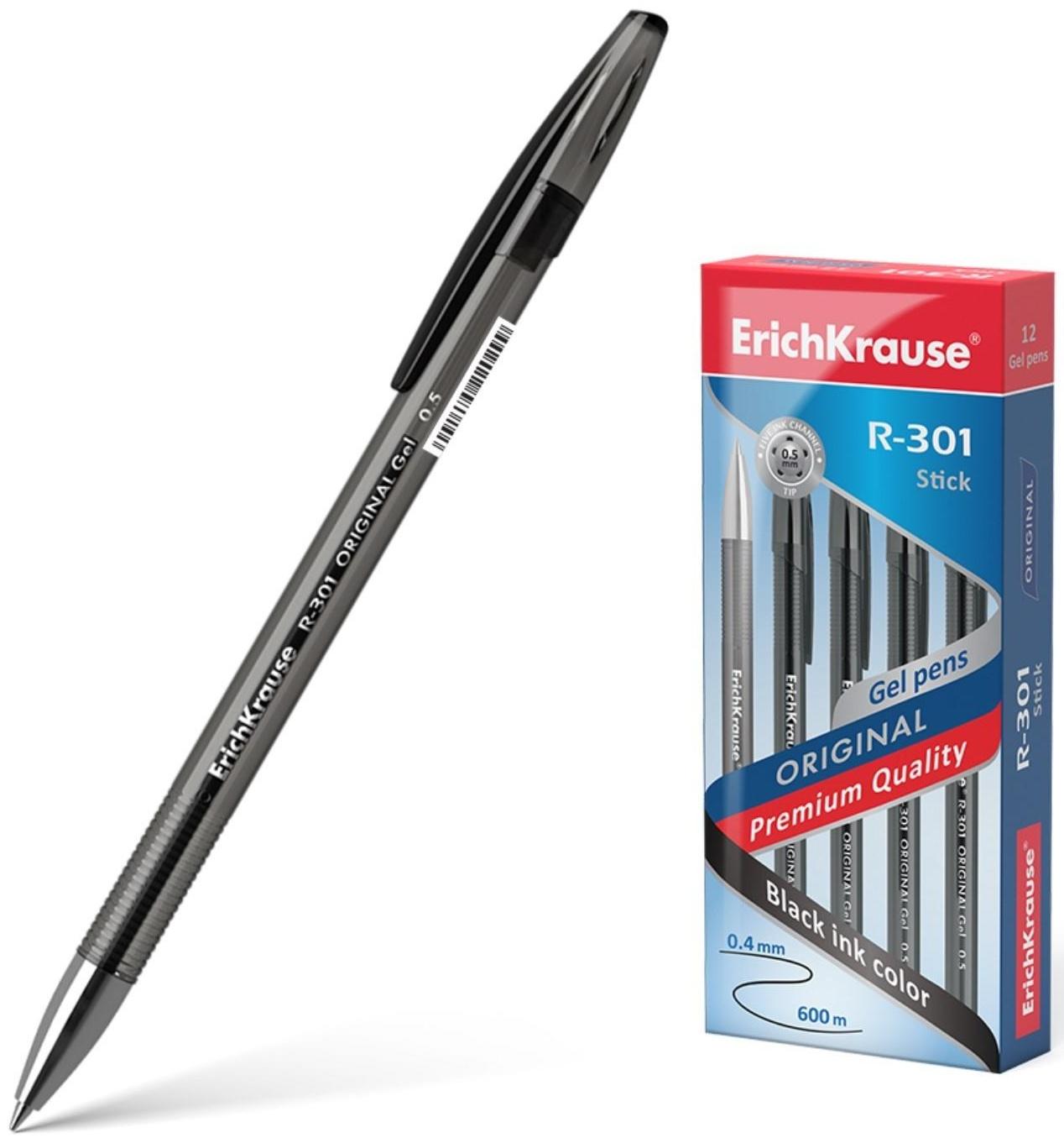 Ручка гелевая R-301 Original Gel, узел 0.5 мм, чернила чёрные, длина линии письма 600 метров
