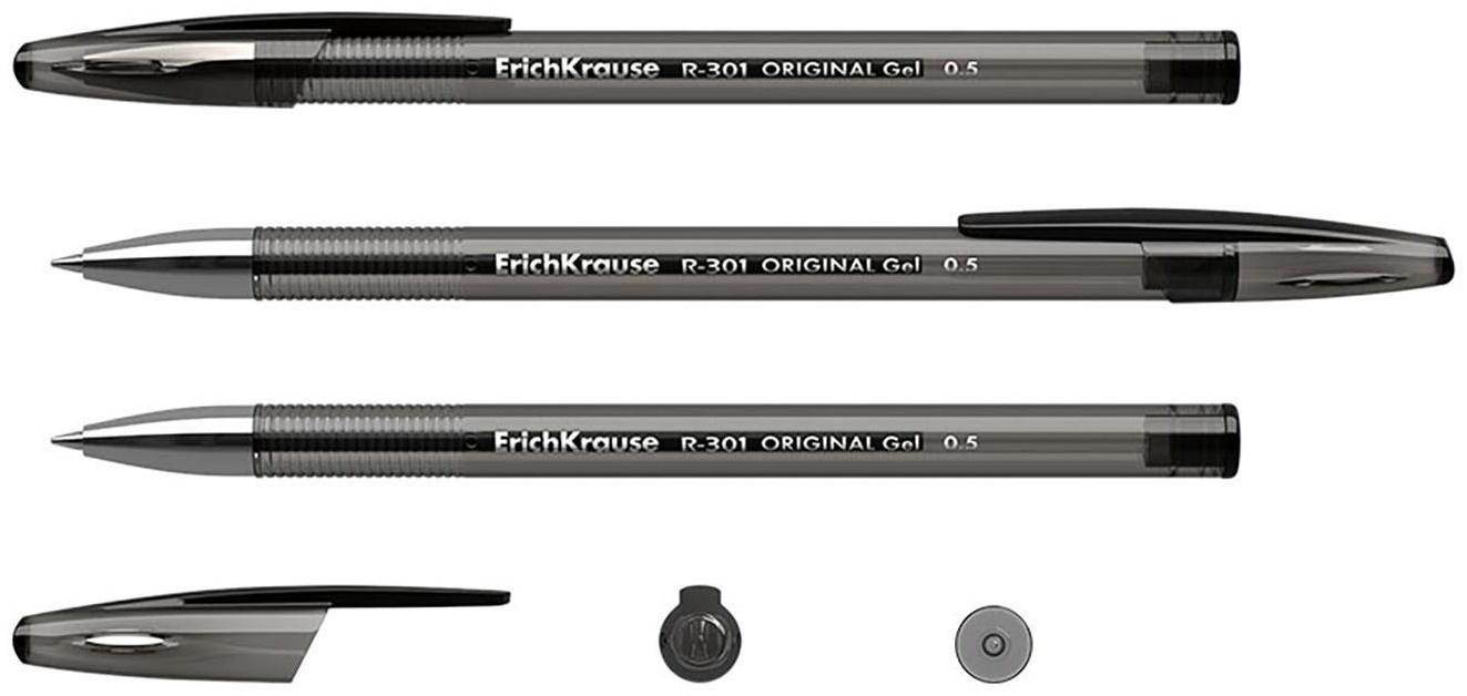 Ручка гелевая R-301 Original Gel, узел 0.5 мм, чернила чёрные, длина линии письма 600 метров