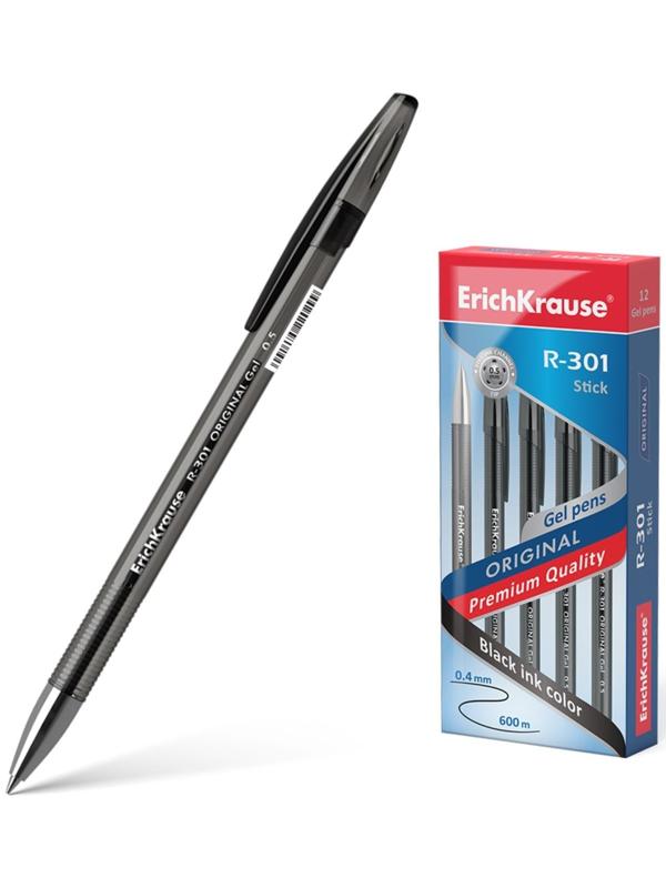 Ручка гелевая R-301 Original Gel, узел 0.5 мм, чернила чёрные, длина линии письма 600 метров