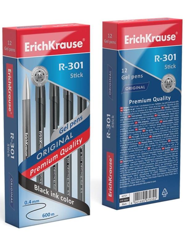Ручка гелевая R-301 Original Gel, узел 0.5 мм, чернила чёрные, длина линии письма 600 метров