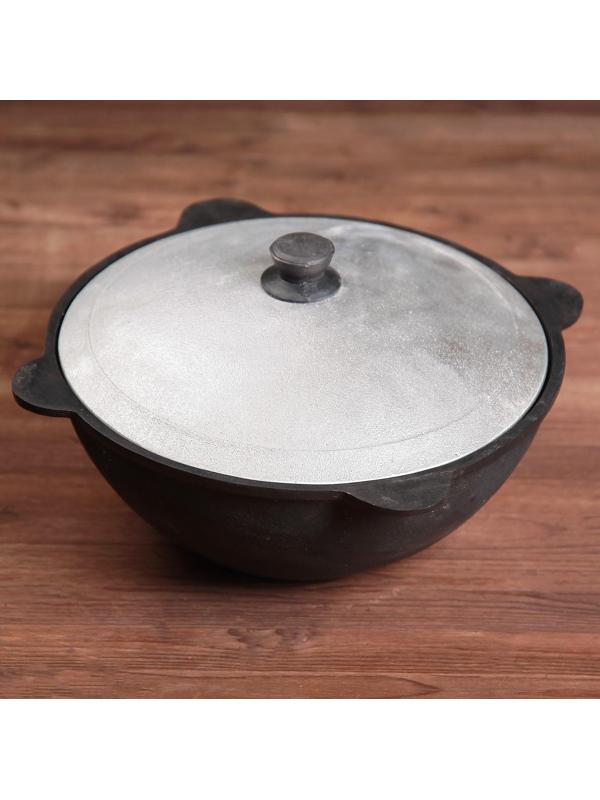 Казан с крышкой, 8 л, плоское дно