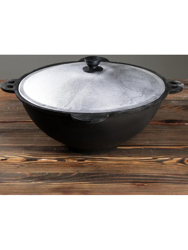 Казан с крышкой, 8 л, плоское дно