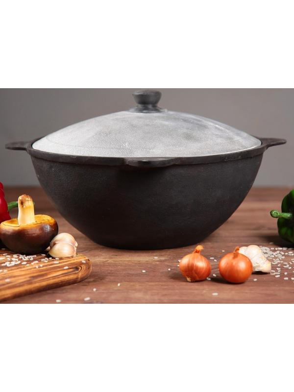 Казан с крышкой, 8 л, плоское дно