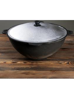 Казан с крышкой, 12 л, плоское дно