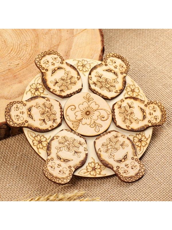 Подставка под горячее «Матрешка», D=20 см, можжевельник