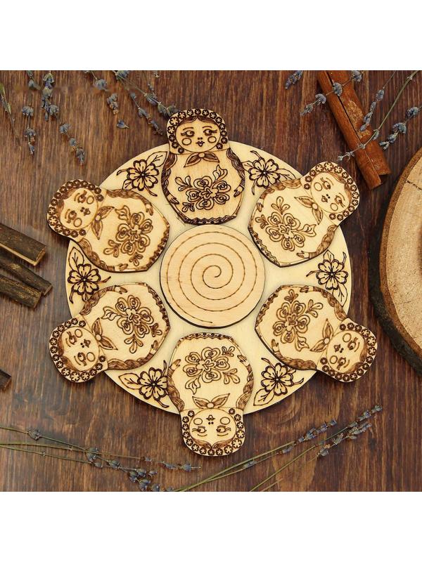 Подставка под горячее «Матрешка», D=20 см, можжевельник