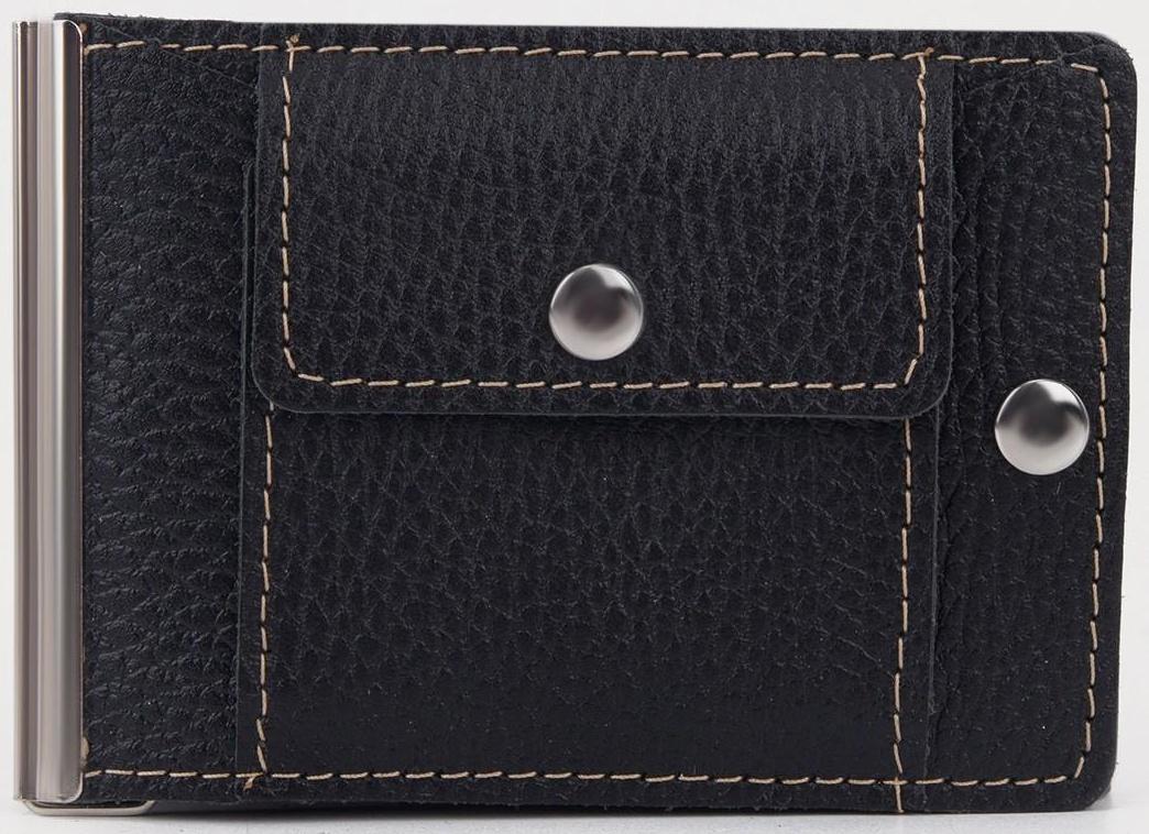 Зажим для купюр на магните, отдел для монет, цвет чёрный