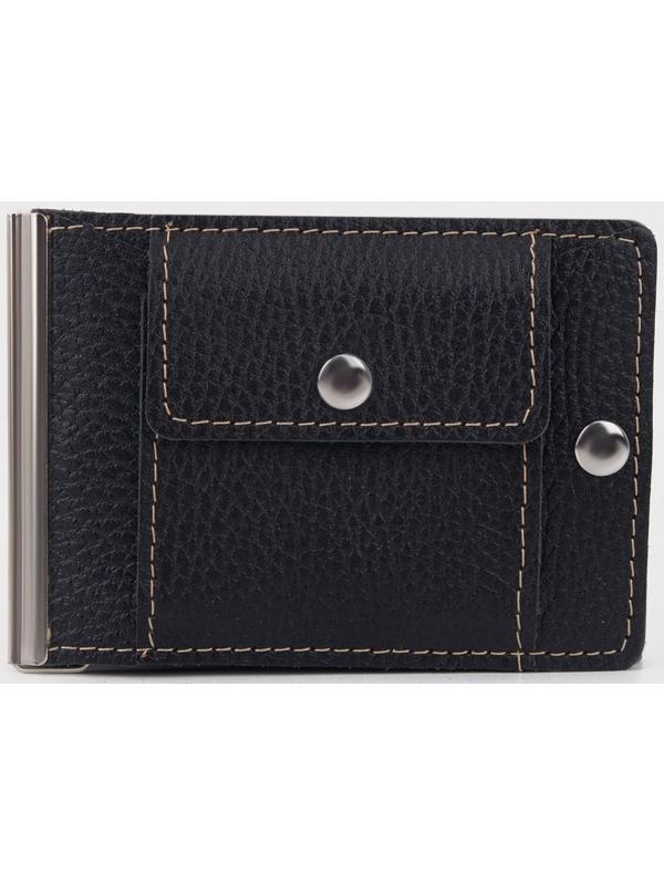 Зажим для купюр на магните, отдел для монет, цвет чёрный