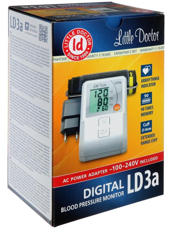 Тонометр Little Doctor LD-3а, автоматический, манжета 25-36 см, 4хАА, с адаптером
