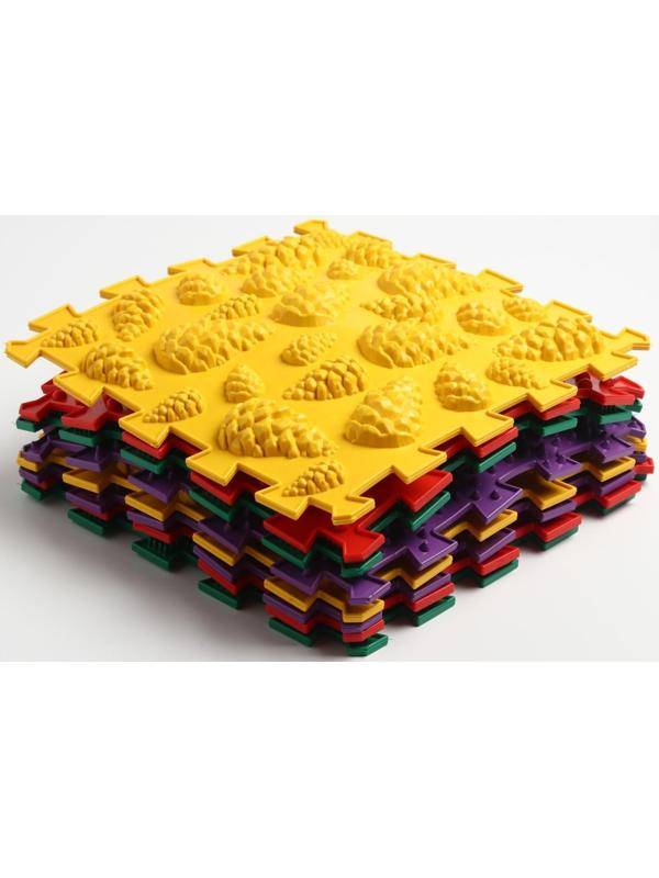 Модульный массажный коврик ОРТО ПАЗЛ «Полезные шаги», 8 модулей, 4 вида
