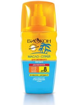 Двухфазное масло-спрей для активного загара Биокон SPF-8, 160 мл