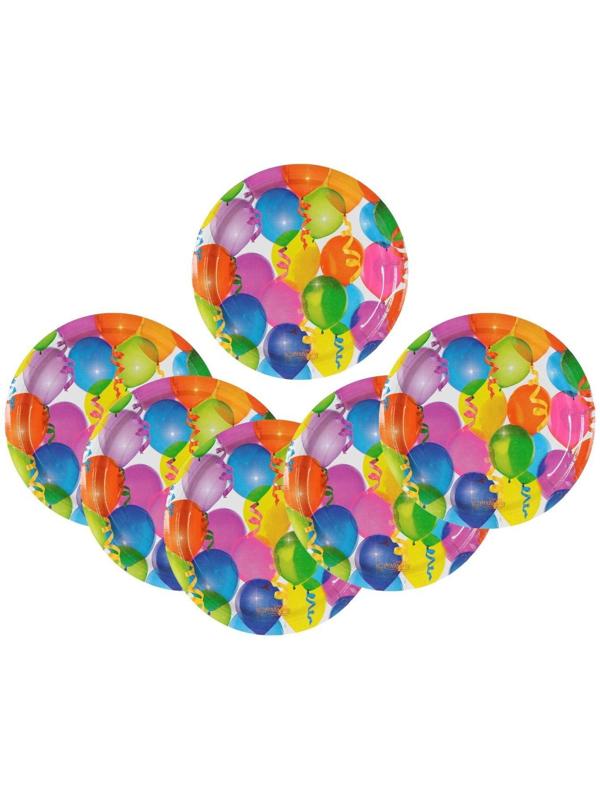 Тарелка бумажная «Воздушные шарики», 18 см
