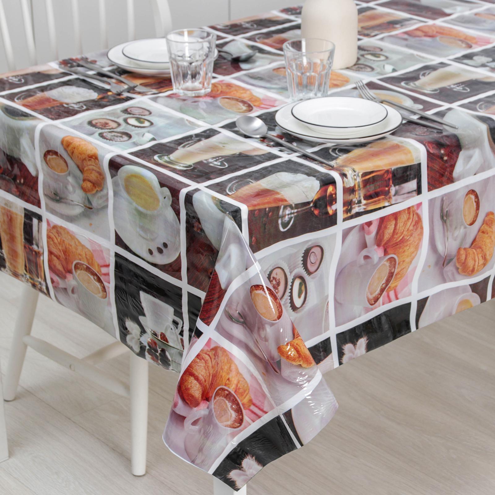 Клеёнка ПВХ Доляна, ширина 137 см, толщина 0,07 мм, рулон 30 метров