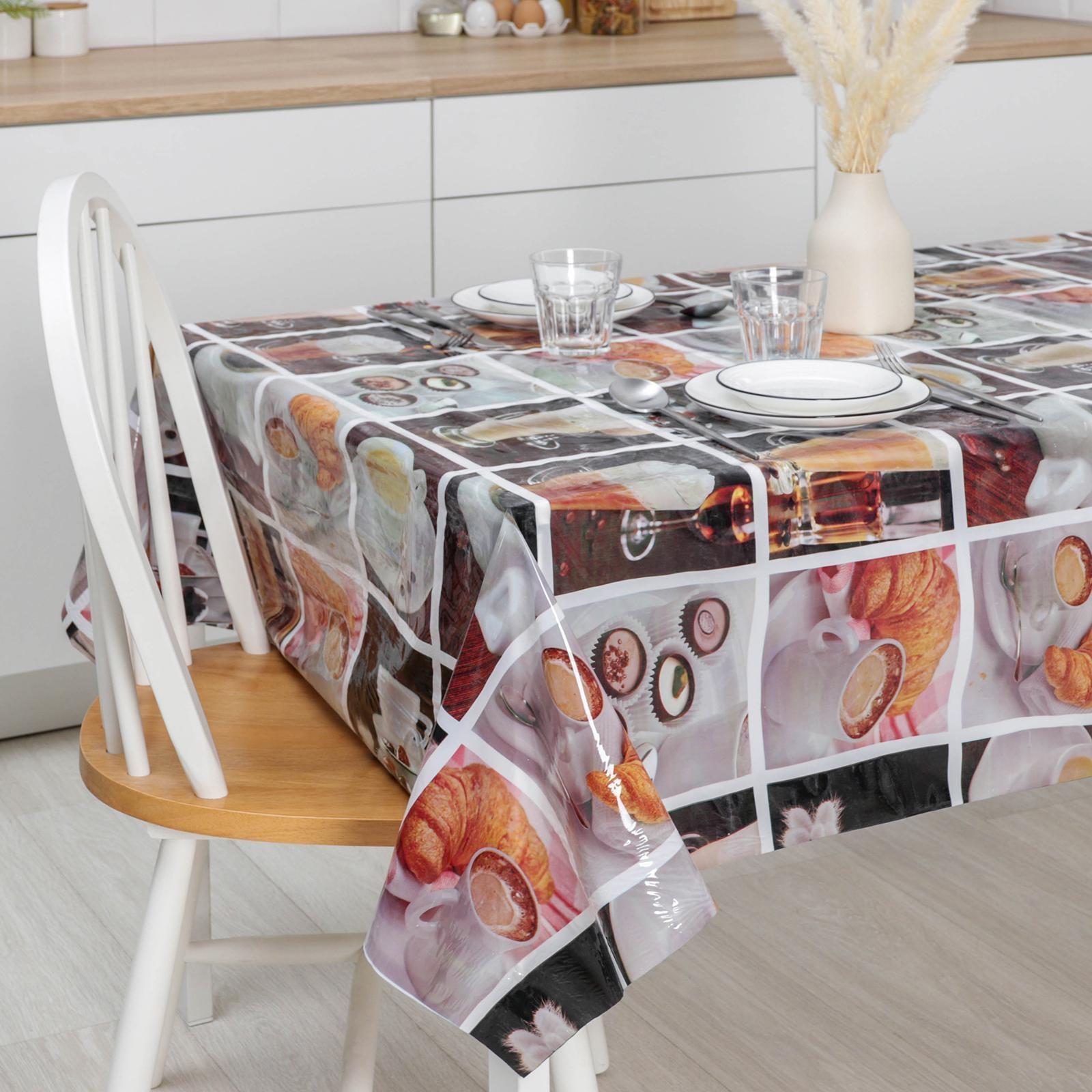 Клеёнка ПВХ Доляна, ширина 137 см, толщина 0,07 мм, рулон 30 метров