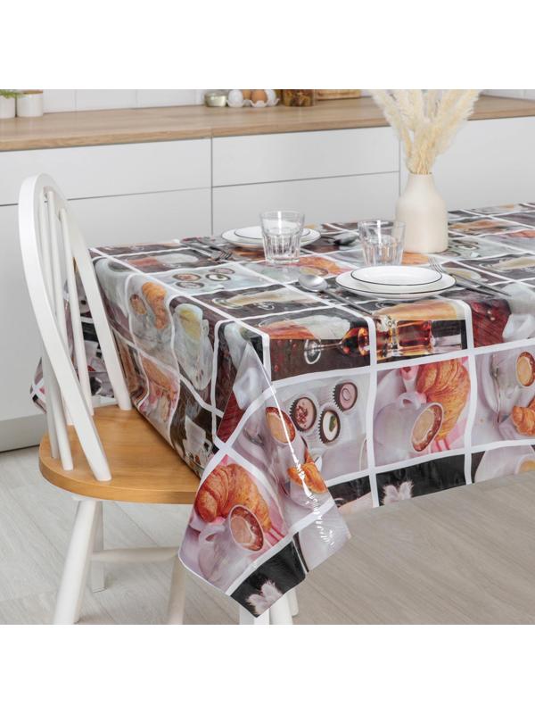 Клеёнка ПВХ Доляна, ширина 137 см, толщина 0,07 мм, рулон 30 метров