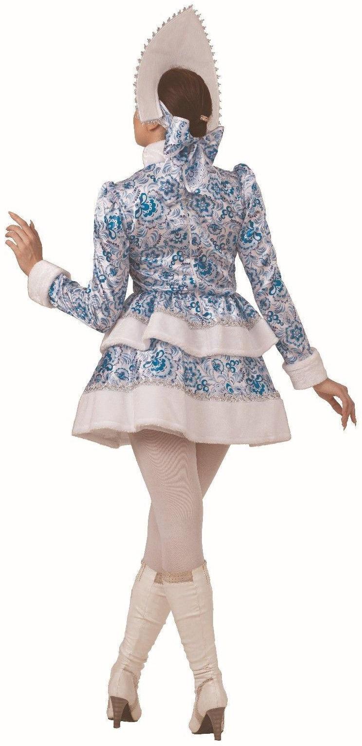 Карнавальный костюм «Снегурочка», голубые узоры, р. 44, рост 164 см