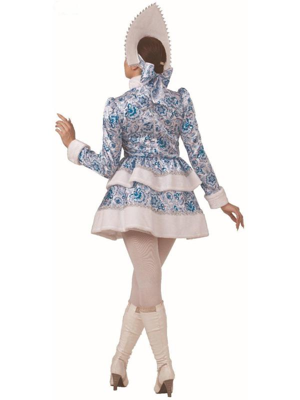 Карнавальный костюм «Снегурочка», голубые узоры, размер 46, рост 170 см
