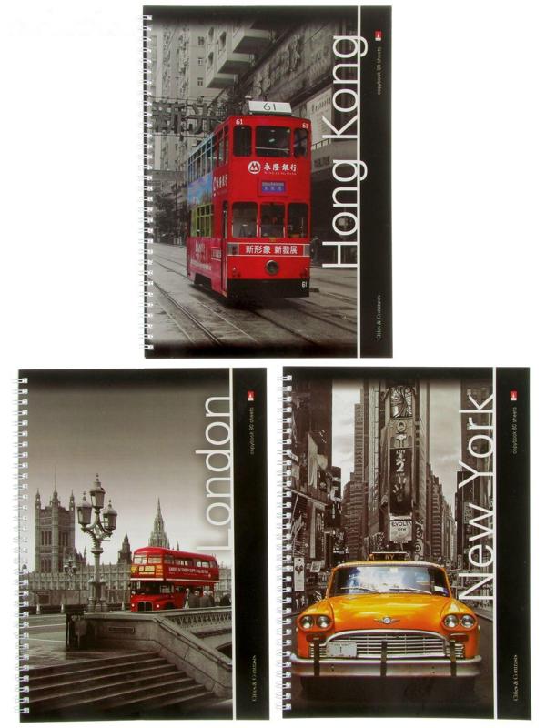 Тетрадь А4, 80 листов в клетку на гребне 