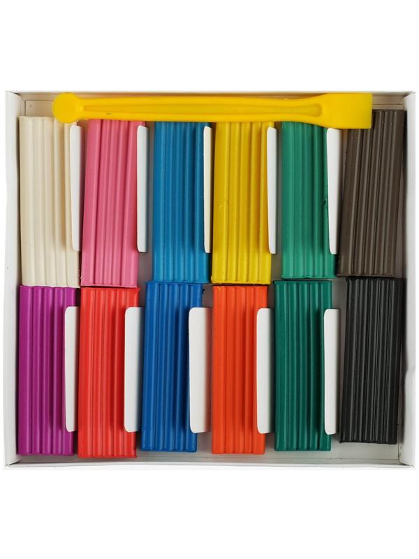 Пластилин 12 цветов 180 г «Каляка-Маляка», со стеком