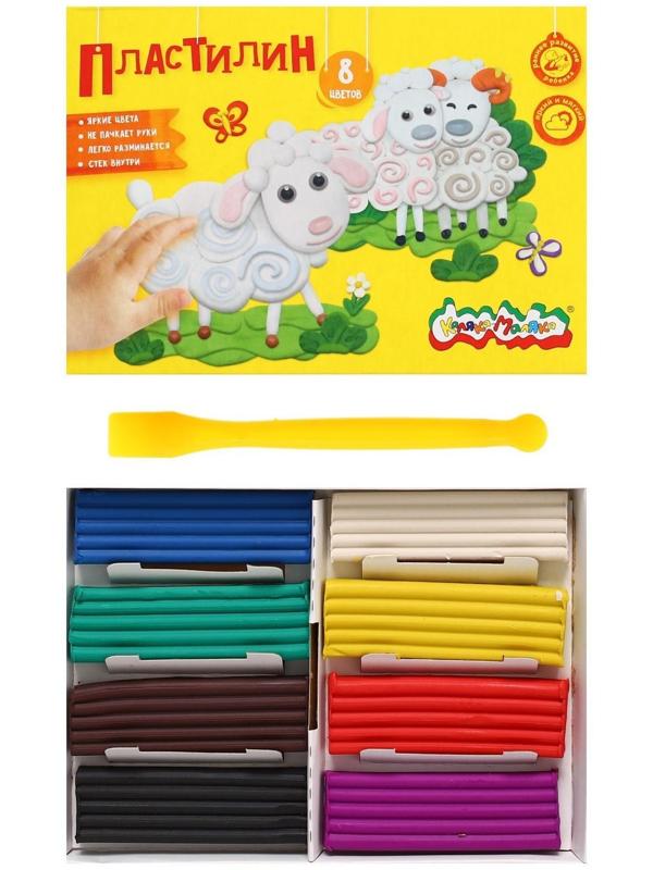 Пластилин 8 цветов 120 г, 