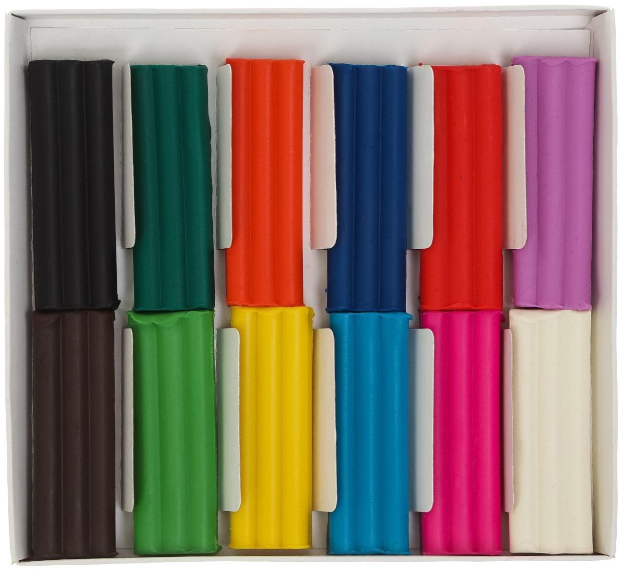 Пластилин мягкий (восковой) 12 цветов 180 г «Каляка-Маляка», со стеком