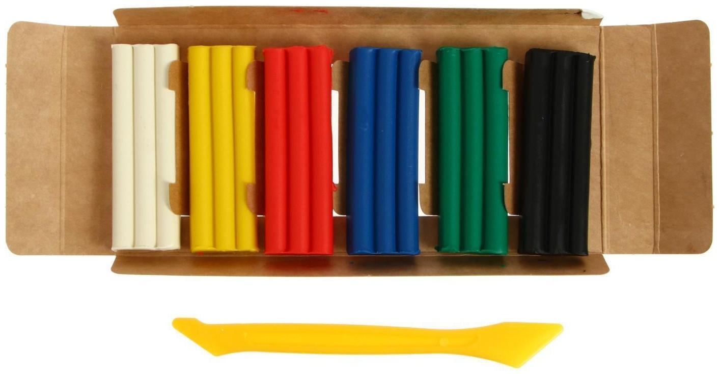 Пластилин мягкий (восковой) 6 цветов 90 г 