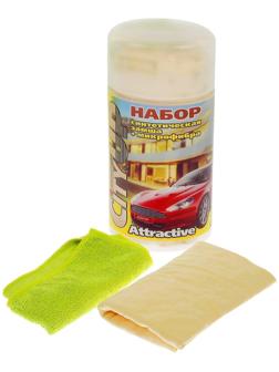 Салфетки из синтетической замши и микрофибры CityUp, СА-211, набор 2 шт МИКС