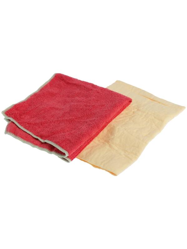 Салфетки из синтетической замши и микрофибры CityUp, СА-211, набор 2 шт МИКС