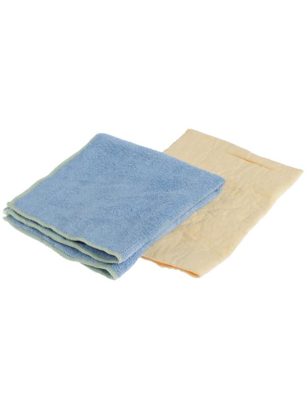 Салфетки из синтетической замши и микрофибры CityUp, СА-211, набор 2 шт МИКС