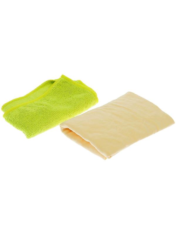 Салфетки из синтетической замши и микрофибры CityUp, СА-211, набор 2 шт МИКС