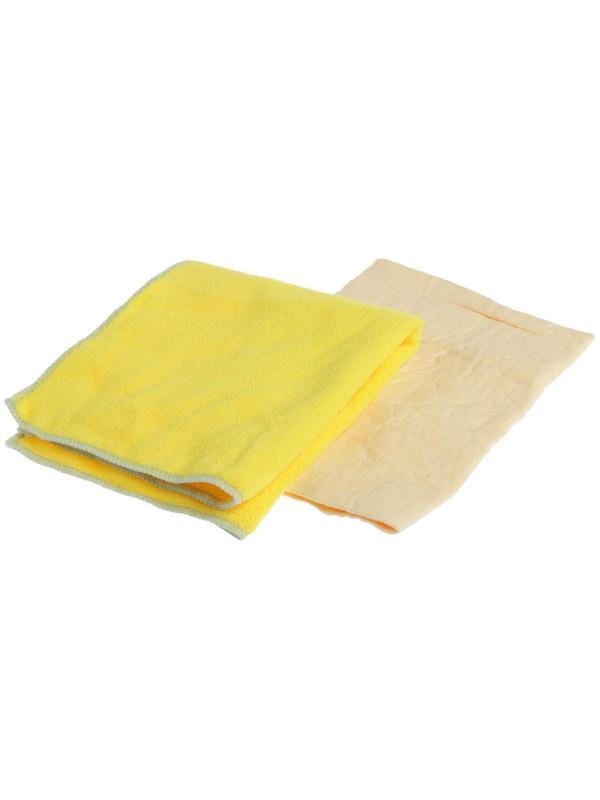 Салфетки из синтетической замши и микрофибры CityUp, СА-211, набор 2 шт МИКС