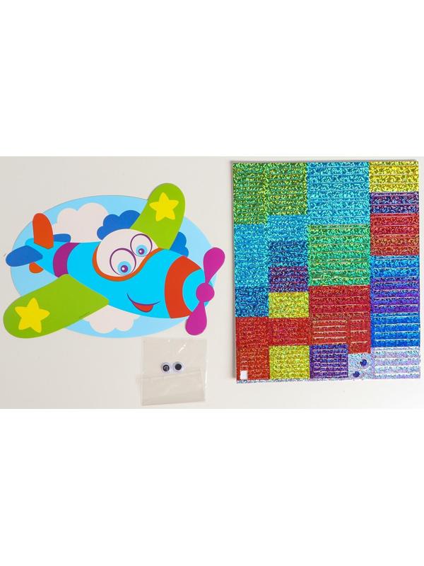 Мозаика стикерная форменная «Самолёт». Набор для творчества