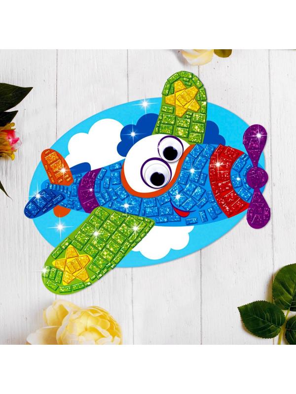 Мозаика стикерная форменная «Самолёт». Набор для творчества