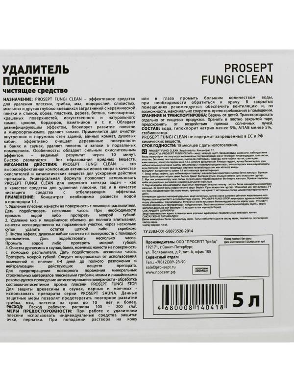 Удалитель плесени Prosept Fungi Clean, концентрат 1:1, 5 л