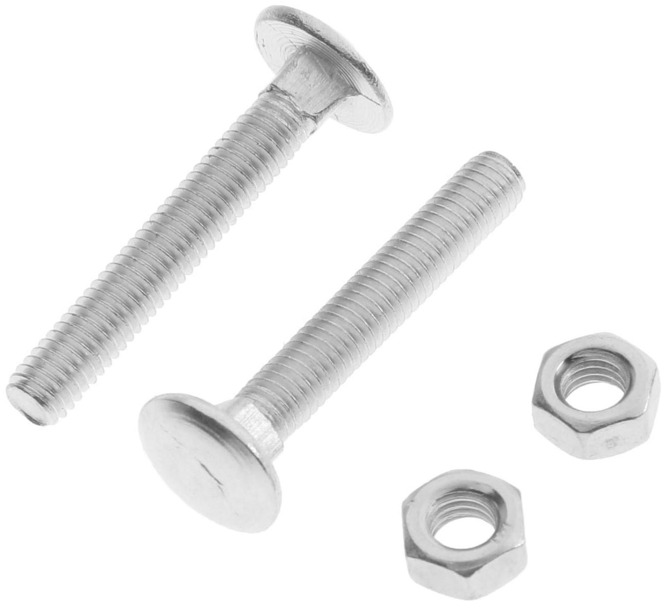 Болт мебельный Element, DIN603, 6х40 мм, с гайкой, оцинкованный, на блистере 8 шт.