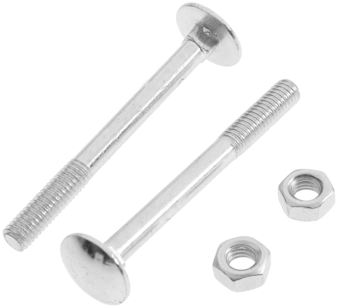 Болт мебельный Element, DIN603, 6х60 мм, с гайкой, оцинкованный, на блистере 6 шт.