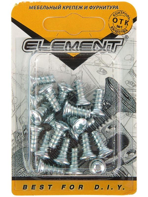 Еврошуруп Element, 6.3х13 мм, оцинкованный, с полукруглой головкой, на блистере 20 шт.
