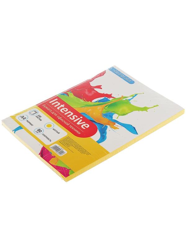 Бумага цветная А4, 100 листов Calligrata Интенсив, жёлтая, 80 г/м²