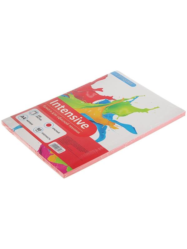 Бумага цветная А4, 100 листов Calligrata Интенсив, красная, 80 г/м²