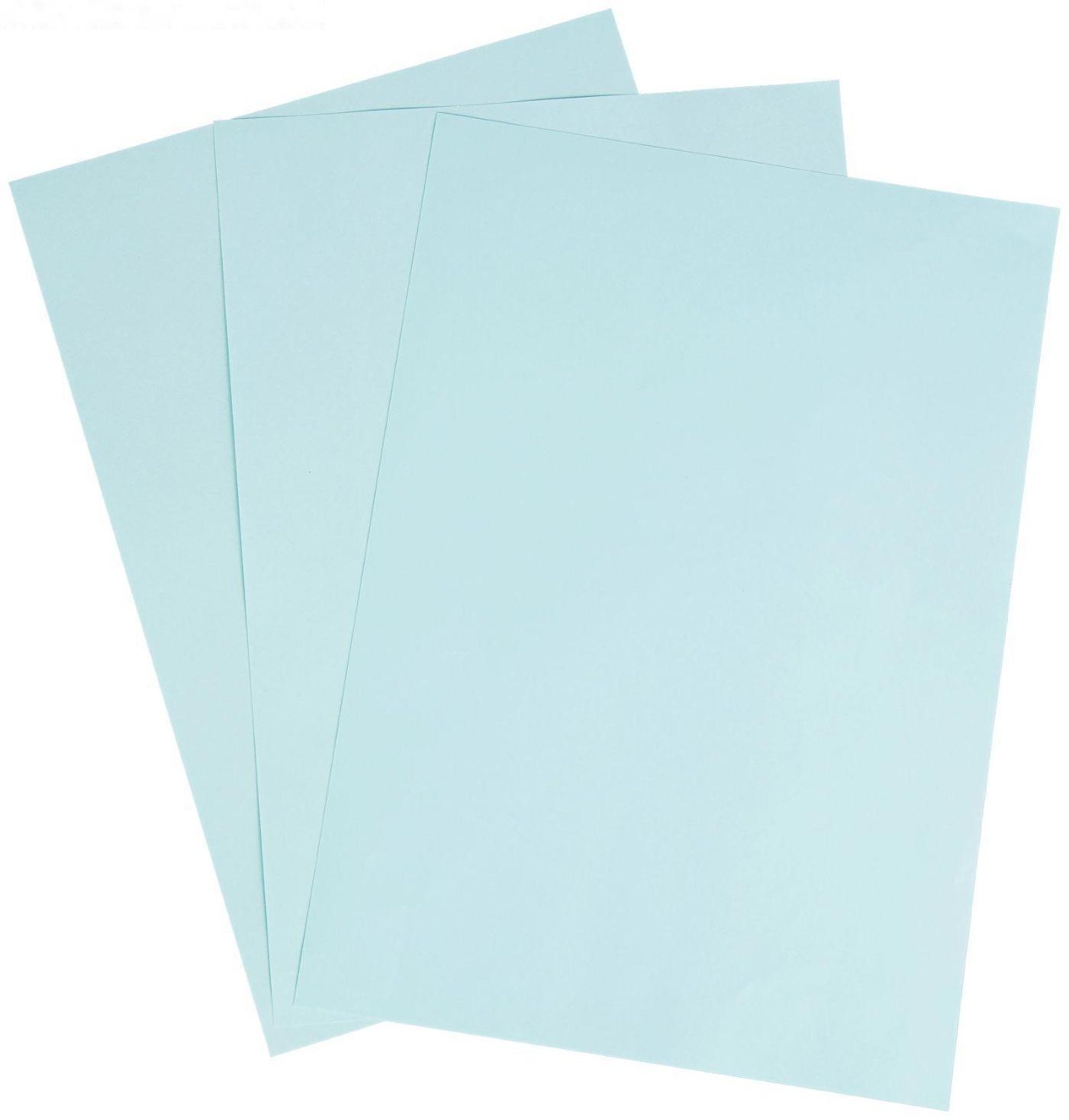 Бумага цветная А4, 100 листов Calligrata Пастель, голубая, 80 г/м²