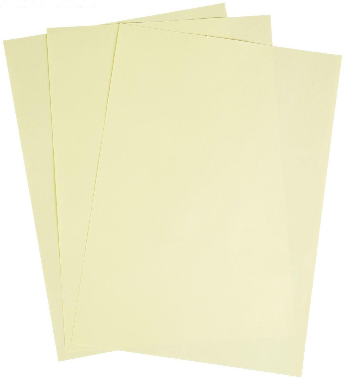 Бумага цветная А4, 100 листов Calligrata Пастель, жёлтая, 80 г/м²
