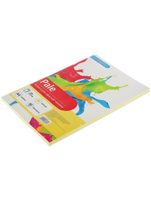 Бумага цветная А4, 100 листов Calligrata Пастель, жёлтая, 80 г/м²