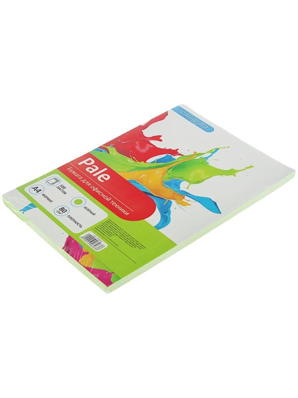 Бумага цветная А4, 100 листов Calligrata Пастель, зелёная, 80 г/м²