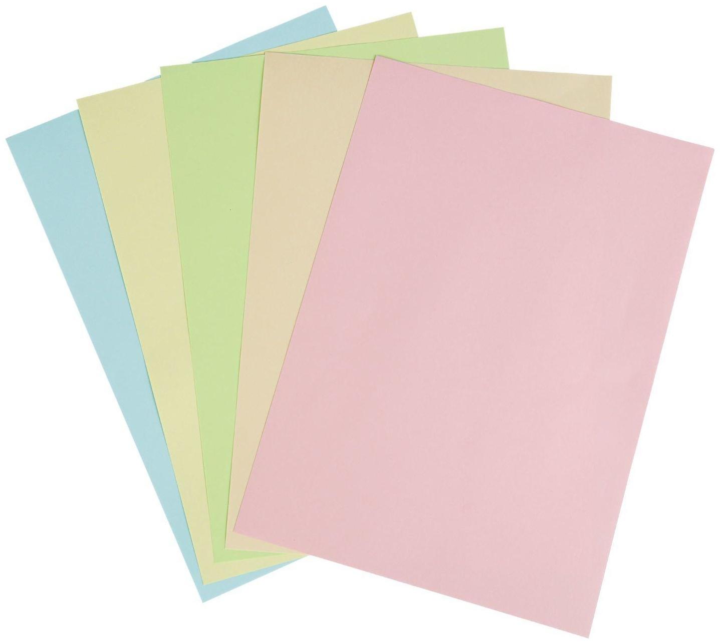 Бумага цветная А4, 100 листов Calligrata Пастель, 5 цветов, 80 г/м