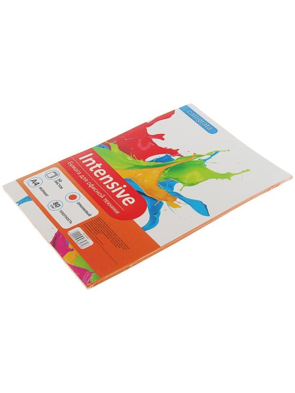 Бумага цветная А4, 50 листов Calligrata Интенсив, оранжевая, 80 г/м²