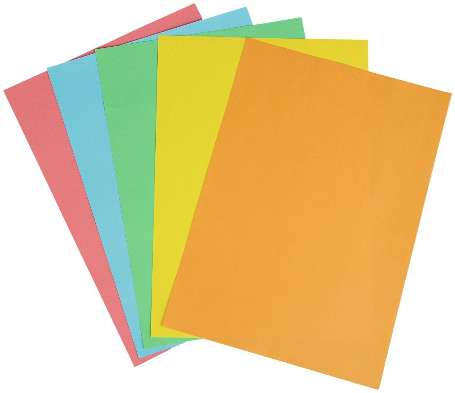 Бумага цветная А4, 50 листов Calligrata Интенсив, 5 цветов, 80 г/м²