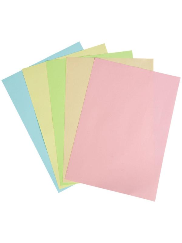 Бумага цветная А3, 100 листов Calligrata Пастель, 5 цветов, 80 г/м²