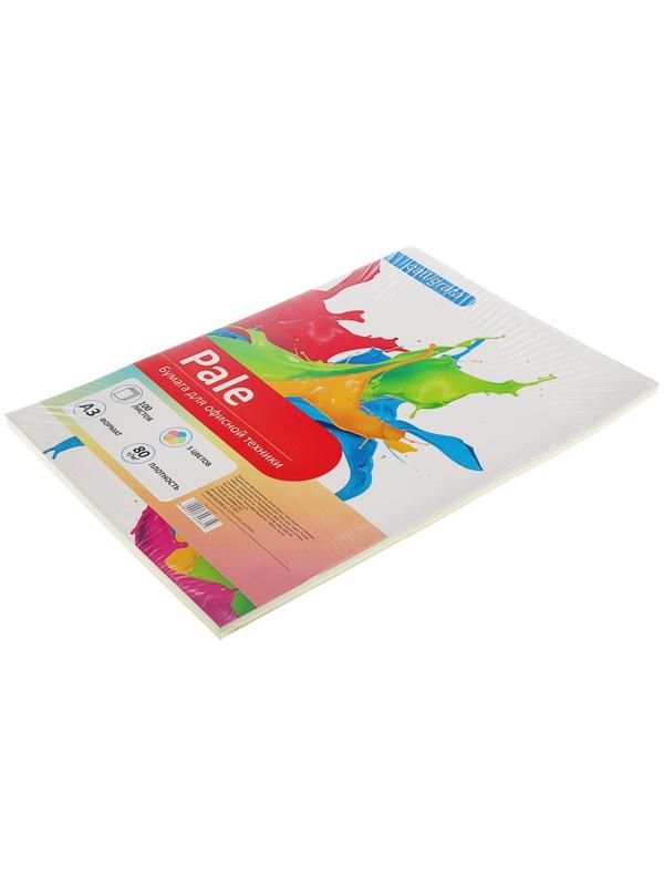 Бумага цветная А3, 100 листов Calligrata Пастель, 5 цветов, 80 г/м²